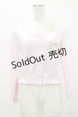 画像: metamorphose / スワン刺繍入りフリルカーディガン Free ピンク H-26-01-12-047-ME-TO-NS-ZH