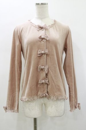 画像: PINK HOUSE / チュールフリルベロアカーディガン M ピンク H-26-01-12-048-LO-TO-NS-ZH