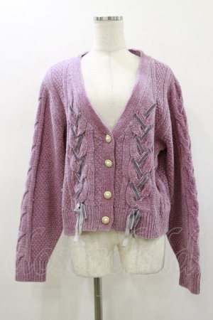 画像: axes femme / レースアップカーディガン M ピンク H-26-01-12-049-AX-TO-NS-ZH