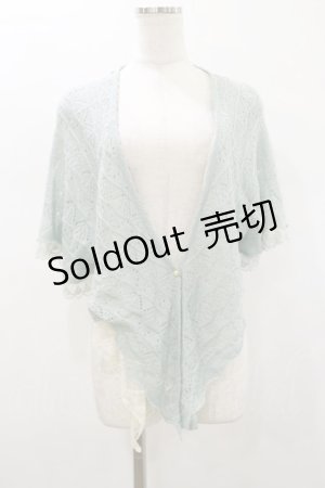 画像: axes femme / レース重ねケープトッパーカーディガン M グリーン H-26-01-12-050-AX-TO-NS-ZH