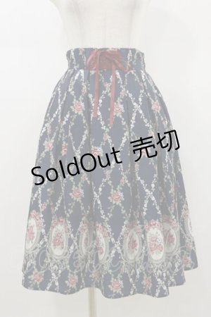 画像: axes femme / リエールパネル柄スカート Free ネイビー H-26-01-12-068-AX-SK-NS-ZH