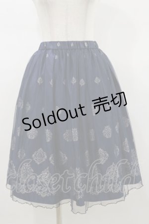 画像: axes femme / オーナメント柄チュールスカート M ネイビー H-26-01-12-070-AX-SK-NS-ZH