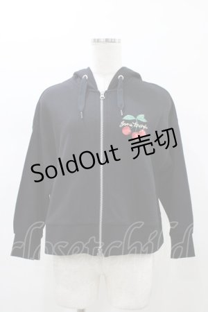 画像: Jane Marple / Cherry embroideryフレアパーカー  ブラック H-26-01-12-1055-JM-TO-KB-ZH