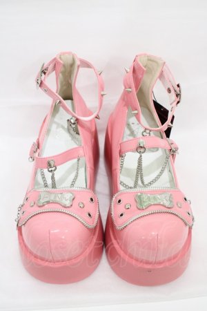 画像: TRANSFER STUDENT / 厚底ストラップシューズ 40(約25cm) ピンク H-26-01-12-1002-0-SH-KB-ZH