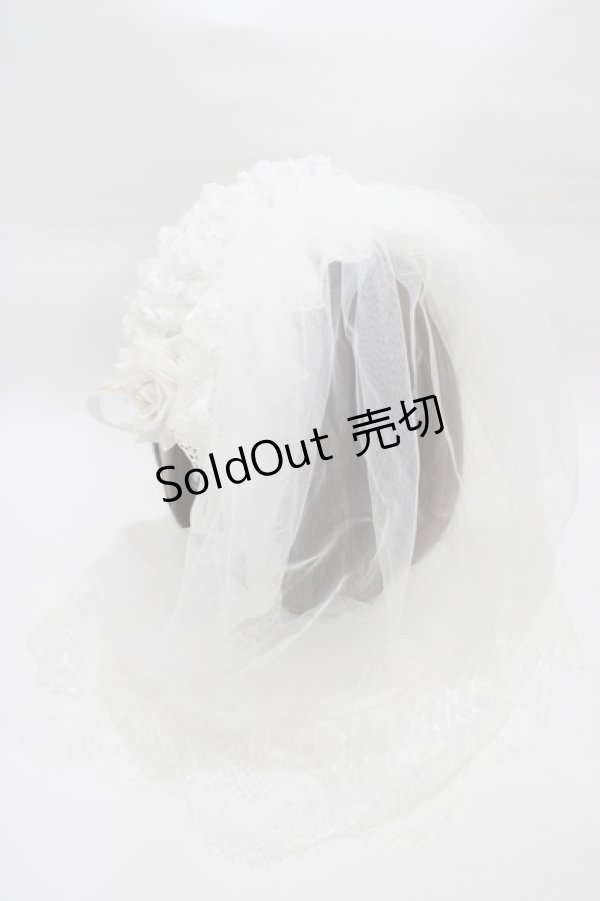 画像2: Triple fortune / ヴェールヘッドドレス  ホワイト H-26-01-12-1015-EL-AC-KB-ZH (2)