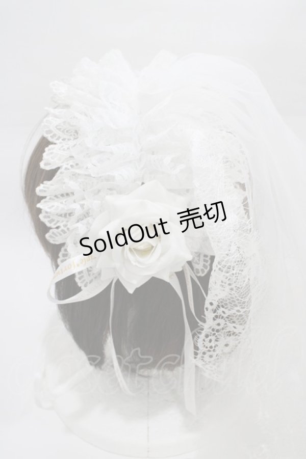 画像3: Triple fortune / ヴェールヘッドドレス  ホワイト H-26-01-12-1015-EL-AC-KB-ZH (3)