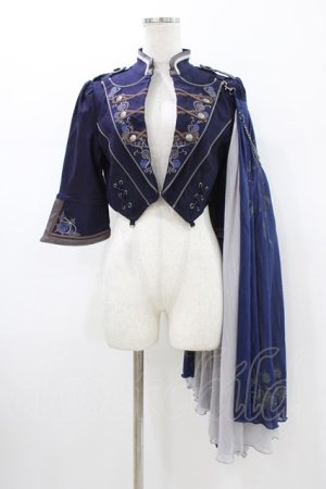 画像: Ozz oneste / 青薔薇マント付ジャケット  ネイビー H-26-01-12-1023-OO-JA-KB-ZH