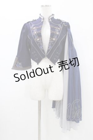 画像: Ozz oneste / 青薔薇マント付ジャケット  ネイビー H-26-01-12-1023-OO-JA-KB-ZH