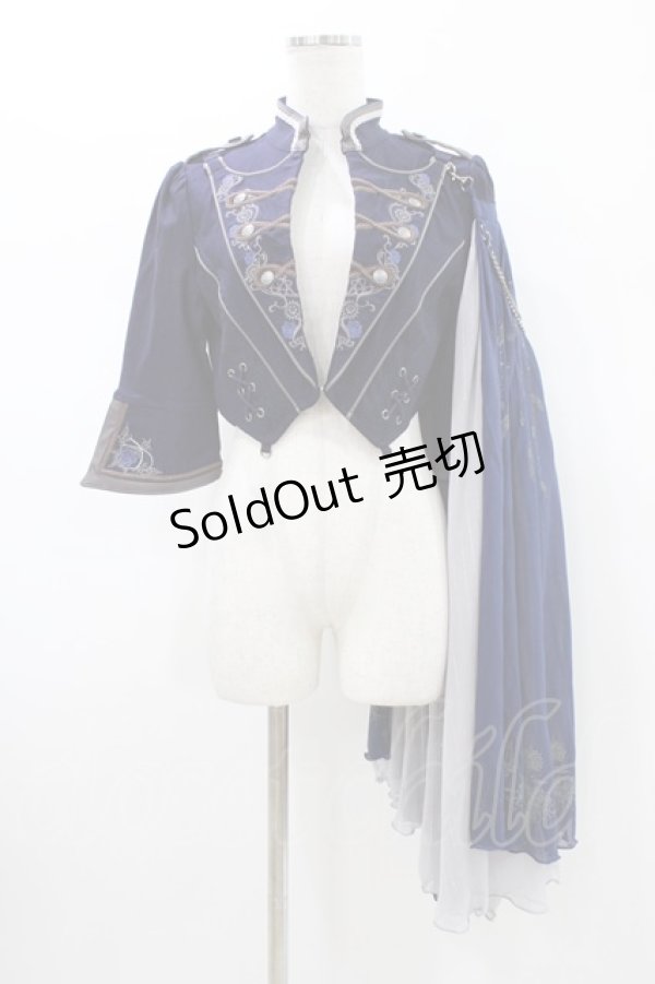 画像1: Ozz oneste / 青薔薇マント付ジャケット  ネイビー H-26-01-12-1023-OO-JA-KB-ZH (1)