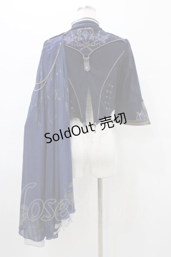 画像2: Ozz oneste / 青薔薇マント付ジャケット  ネイビー H-26-01-12-1023-OO-JA-KB-ZH (2)