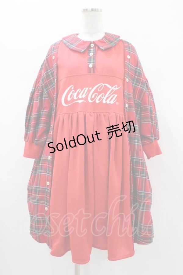 画像1: HEIHEI / Coca-Cola限定ワンピース  レッド H-26-01-12-1026-PU-OP-KB-ZH (1)