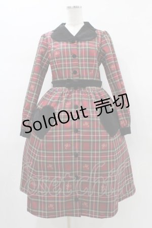 画像: Melody BasKet / ノーブルタータンワンピース  レッド H-26-01-12-1027-LO-OP-KB-ZH