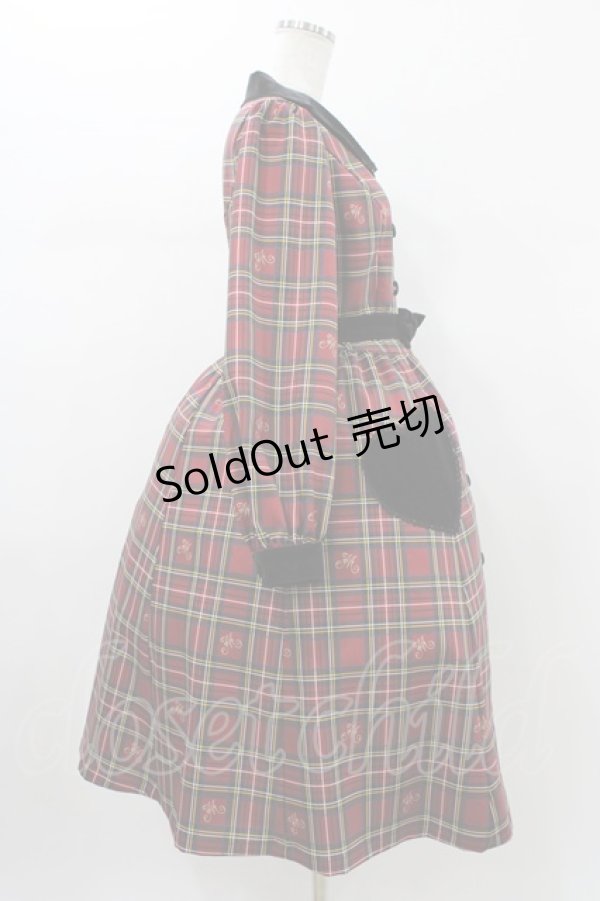 画像3: Melody BasKet / ノーブルタータンワンピース  レッド H-26-01-12-1027-LO-OP-KB-ZH (3)