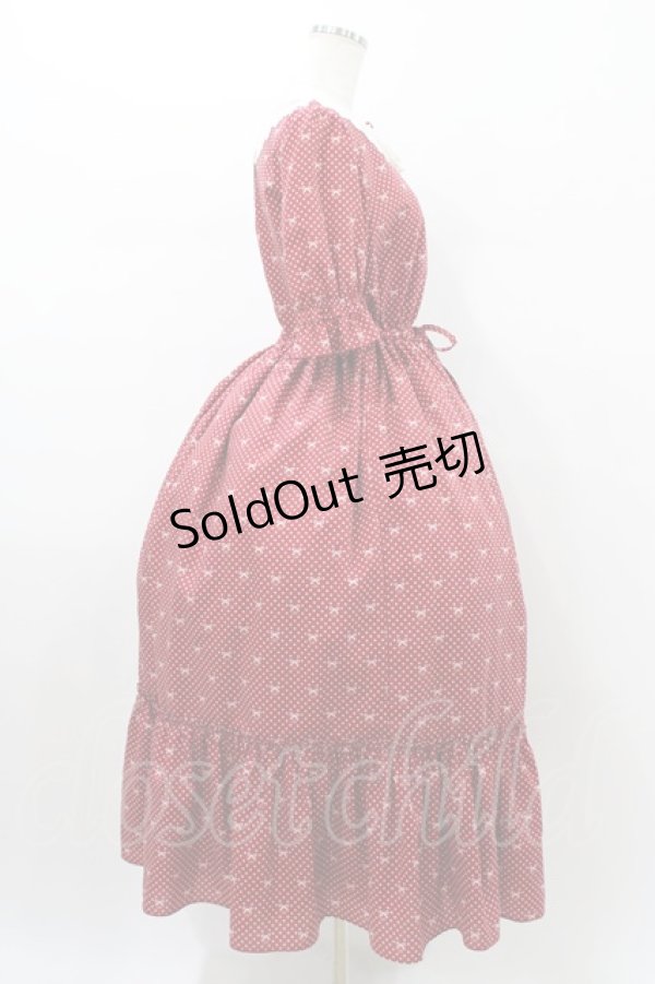 画像3: Melody BasKet / Little dot Ribbonレース襟ワンピース L レッド H-26-01-12-1028-LO-OP-KB-ZH (3)