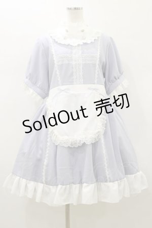 画像: DearMyLoveWhip / ナースメイドレースワンピース 4L ブルー H-26-01-12-080-LO-OP-NS-ZH
