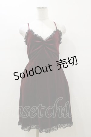 画像: Jamie エーエヌケー / ハーネス付きベロアキャミワンピース M ワイン H-26-01-12-089-LO-OP-NS-ZH