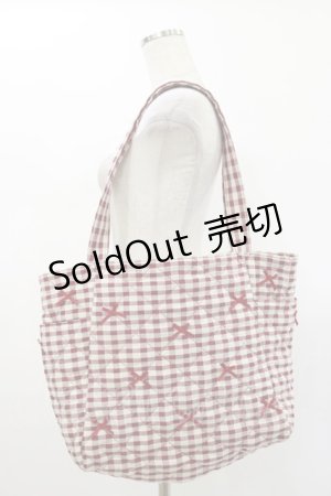 画像: m petit by misako / ギンガムトートバッグ  レッド H-26-01-12-018-LO-BG-NS-ZH