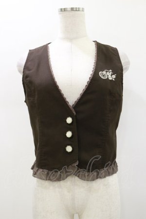 画像: axes femme POETIQUE / 懐中時計刺繍ベスト M ブラウン H-26-01-12-031-AX-TO-NS-ZH