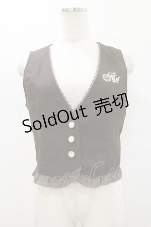 画像: axes femme POETIQUE / 懐中時計刺繍ベスト M ブラウン H-26-01-12-031-AX-TO-NS-ZH