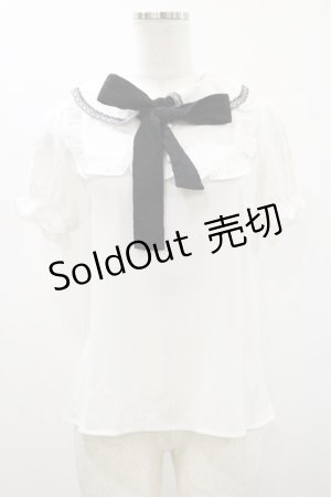 画像: Ank Rouge / レースフリルブラウス M オフ H-26-01-12-033-CA-BL-NS-ZH