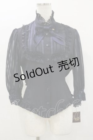 画像: Innocent World / お袖ストライプブラウス L ネイビー H-26-01-12-041-IW-BL-NS-ZH