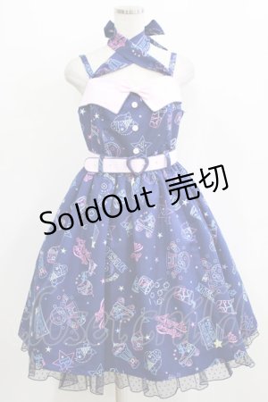 画像: Angelic Pretty / Neon Star Dinerジャンパースカート Free ネイビー H-26-01-13-001-AP-OP-NS-ZH