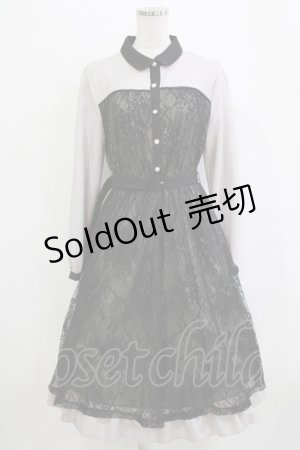 画像: axes femme / ビスチェ切替レースワンピース M グレー H-26-01-13-025-AX-OP-NS-ZH