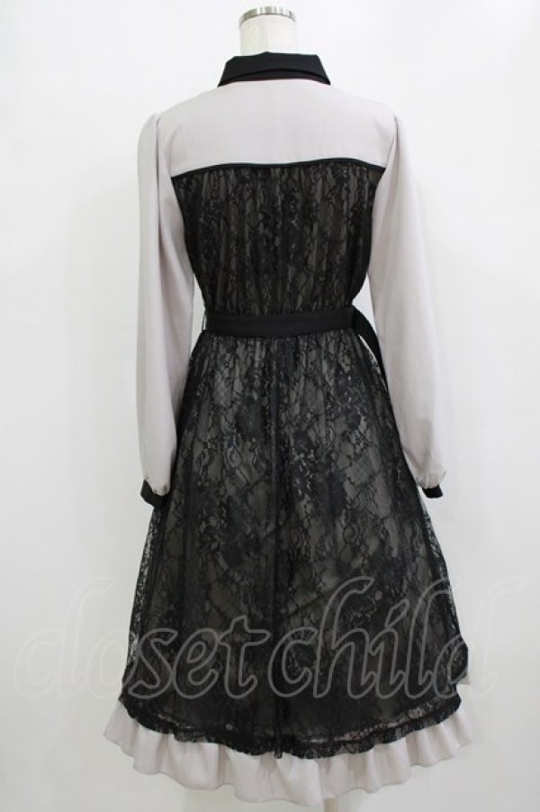 画像3: axes femme / ビスチェ切替レースワンピース M グレー H-26-01-13-025-AX-OP-NS-ZH (3)