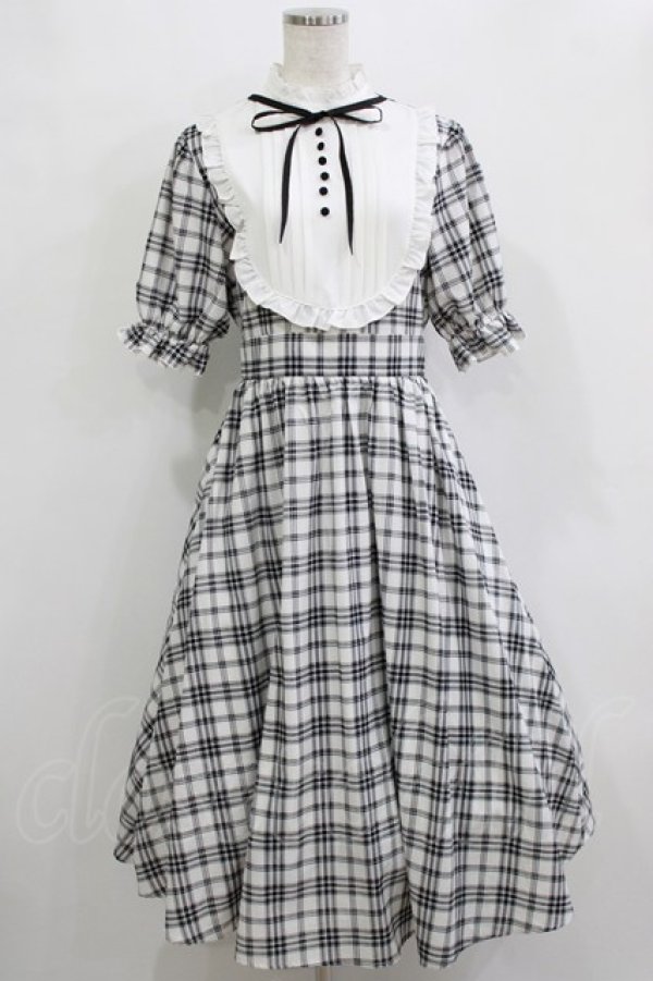 画像1: m petit by misako / チェックキリカエワンピース M オフ/ブラック H-26-01-13-026-LO-OP-NS-ZH (1)