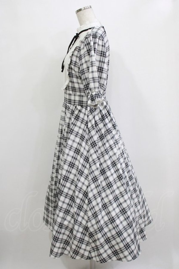 画像2: m petit by misako / チェックキリカエワンピース M オフ/ブラック H-26-01-13-026-LO-OP-NS-ZH (2)