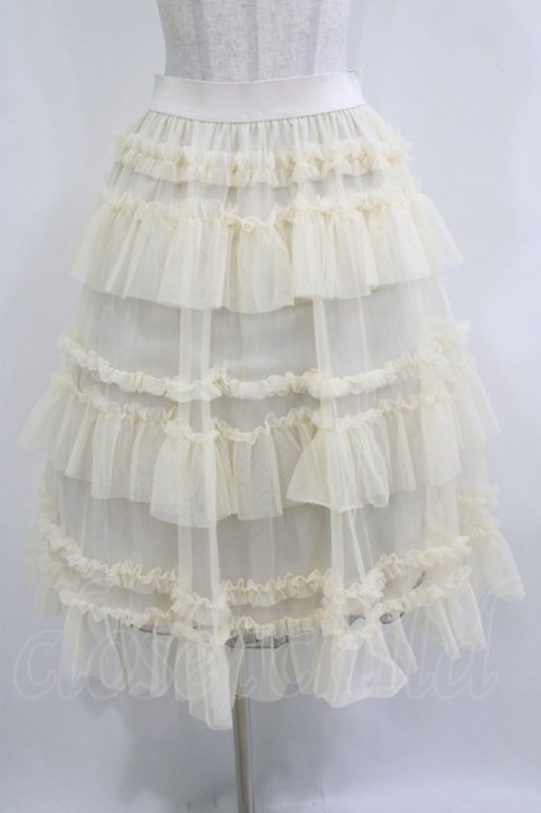 画像1: FLC / 星名桜子 チュールスカート M アイボリー H-26-01-13-034-LO-SK-NS-ZH (1)