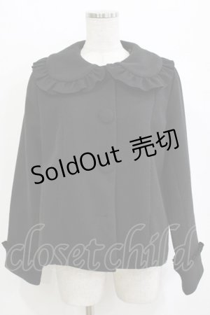 画像: axes femme Kawaii / フリルカラーショートコート M ブラック H-26-01-13-035-AX-CO-NS-ZH