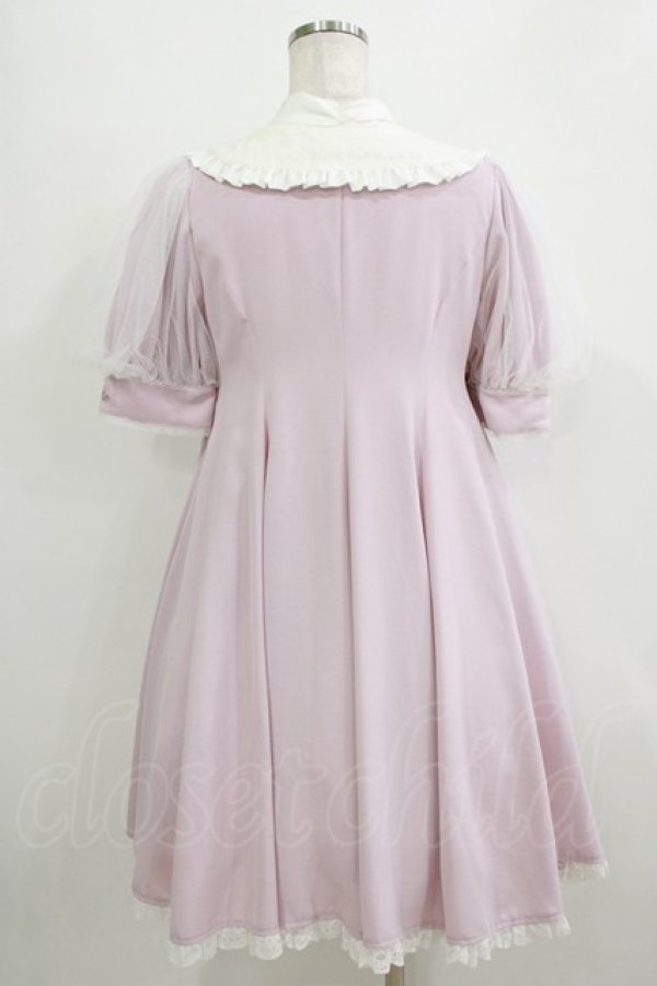 画像3: mille fille closet by LODISPOTTO / MapleリボンAラインワンピース M ピンク H-26-01-13-042-LO-OP-NS-ZH (3)