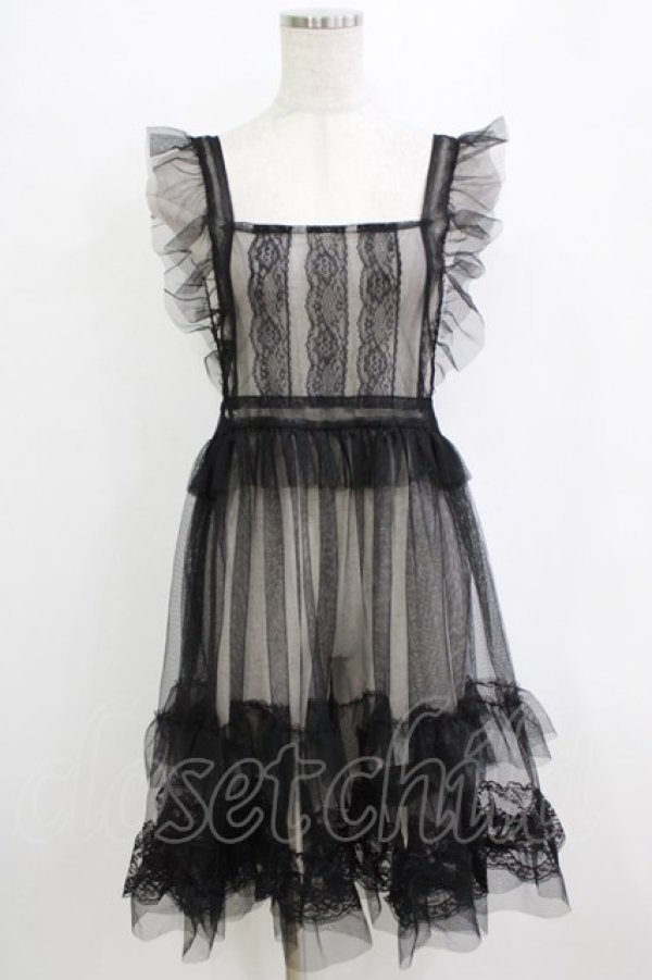 画像1: virally / 星名桜子 hsチュールエプロンジャンスカ M ブラック H-26-01-13-043-PU-OP-NS-ZH (1)