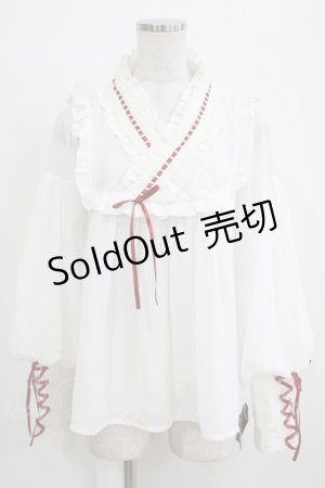 画像: Yotsuba's Home（海外ロリータブランド） / はしごレースブラウス L オフ H-26-01-13-046-PU-BL-NS-ZH