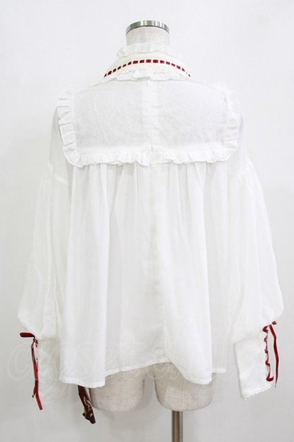 画像3: Yotsuba's Home（海外ロリータブランド） / はしごレースブラウス L オフ H-26-01-13-046-PU-BL-NS-ZH (3)