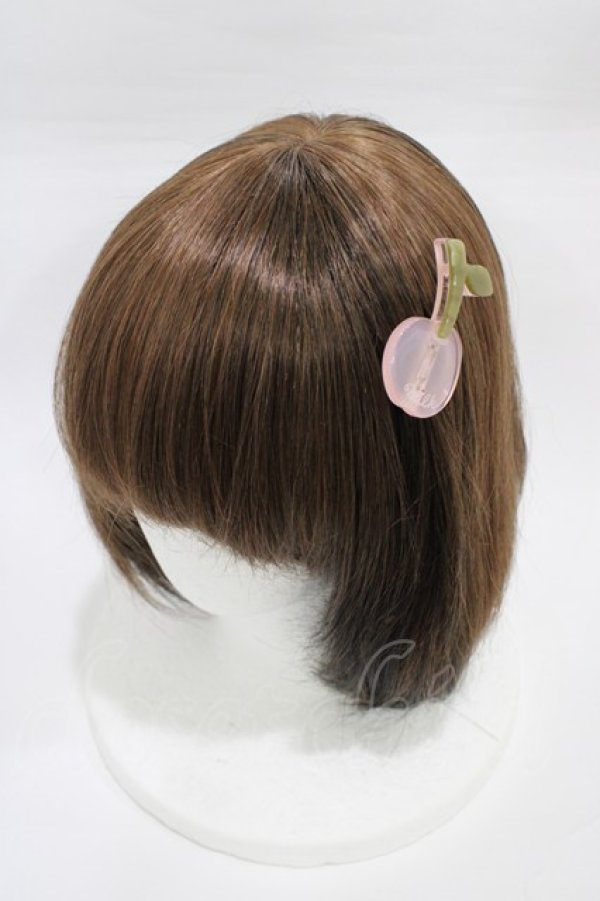 画像1: MILK / CHERRYバレッタ  ピンク H-26-01-13-1001-ML-AC-KB-ZH (1)