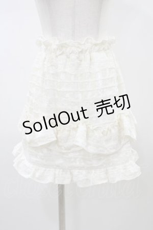 画像: merry jenny / ベロアフリルミニスカート  アイボリー H-26-01-13-1032-LO-SK-KB-ZH