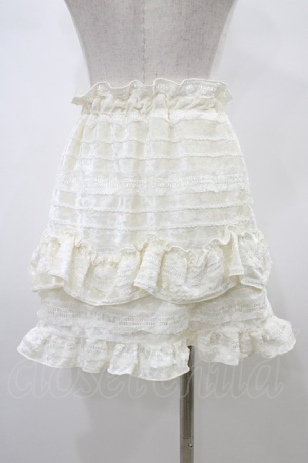 画像2: merry jenny / ベロアフリルミニスカート  アイボリー H-26-01-13-1032-LO-SK-KB-ZH (2)