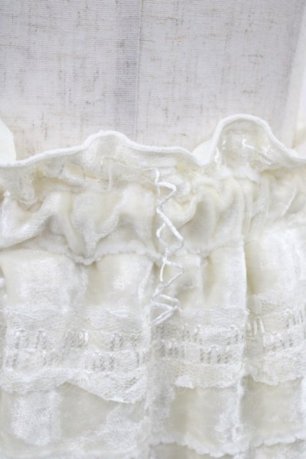 画像3: merry jenny / ベロアフリルミニスカート  アイボリー H-26-01-13-1032-LO-SK-KB-ZH (3)