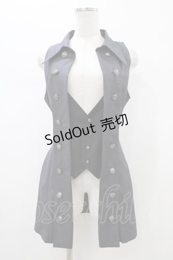 画像1: PUTUMAYO / ストライプロングベスト  グレー H-26-01-13-1035-PT-TO-KB-ZH (1)