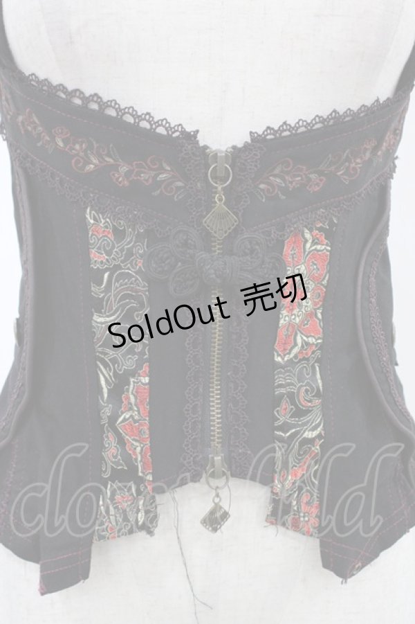 画像3: Ozz oneste / ジャガード切替ZIPベスト  ブラック H-26-01-13-1036-OO-TO-KB-ZH (3)