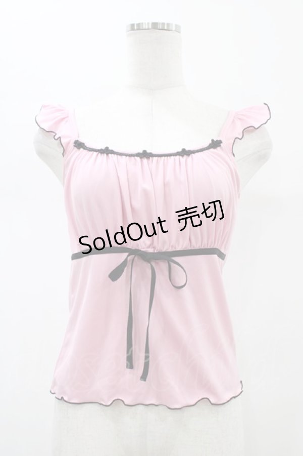 画像1: MILK / ギャザーリボンキャミ  ピンク H-26-01-13-1038-ML-TO-KB-ZH (1)