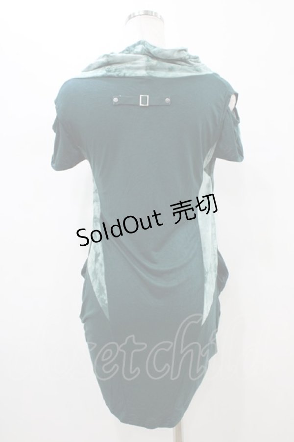 画像2: Ozz Croce / ハイネック変形カットソー  グリーン H-26-01-13-1046-OO-TO-KB-ZH (2)