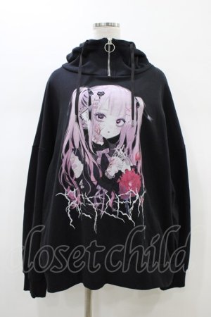 画像: REFLEM / REFLEM×negi コラボスタンドプルパーカー  ブラック×ピンク H-26-01-13-1048-PU-TO-KB-ZH