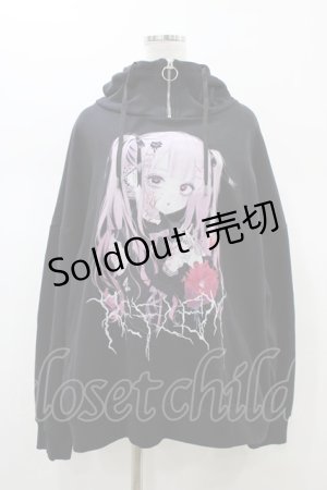 画像: REFLEM / REFLEM×negi コラボスタンドプルパーカー  ブラック×ピンク H-26-01-13-1048-PU-TO-KB-ZH