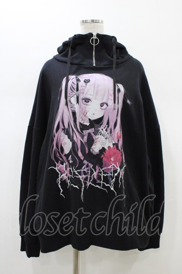 画像1: REFLEM / REFLEM×negi コラボスタンドプルパーカー  ブラック×ピンク H-26-01-13-1048-PU-TO-KB-ZH (1)