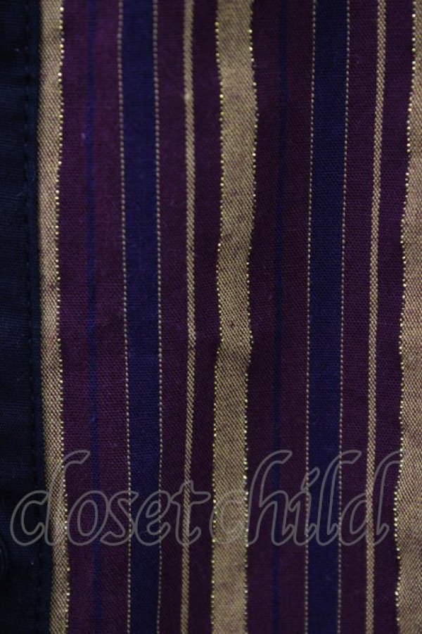 画像3: PUTUMAYO / 切替ロングブラウス  エンジ×紺ストライプ H-26-01-13-1058-PT-BL-KB-ZH (3)