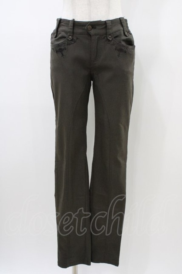 画像1: Ozz Croce / 刺繍ポケットパンツ  カーキ H-26-01-13-1008-OO-PA-KB-ZH (1)