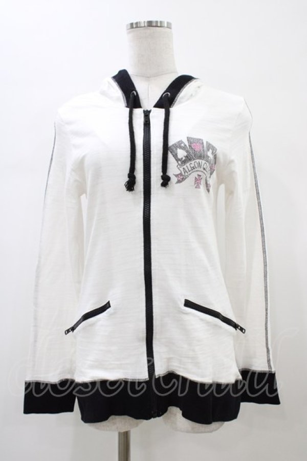 画像1: ALGONQUINS / プリントパーカー  ホワイト H-26-01-13-1061-AL-TO-KB-ZH (1)